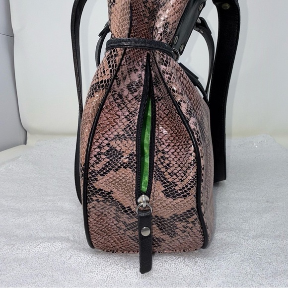 Sharif Studio made in the USA Genuine leather drawstring snake skin handbag - Picture 6 of 16